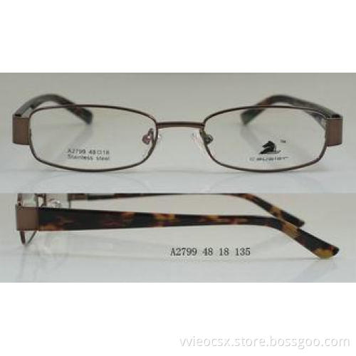 Custom Durable Coffee / Pink Metal Optical Spectacles Frame
